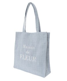 Maison de FLEUR ツイードロゴ刺繍スクエアトートバッグ