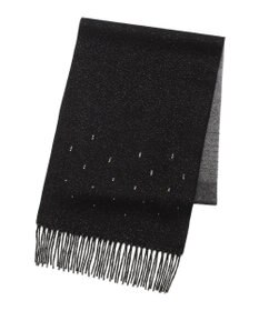 MOONBAT 【洗える】FURLA カシミヤ混ラメ入りラインストーンストールマフラー／幅30cm