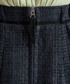 Tiaclasse L ベロアラインツイードスカート