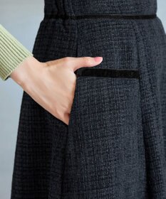 Tiaclasse L ベロアラインツイードスカート