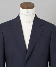 GOTAIRIKU 【御幸毛織】Superio160 ウールモヘヤシルクカシミヤ　スーツ（ネイビーストライプ）