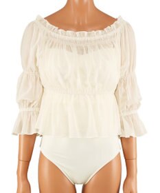 San-ai Resort（三愛水着楽園） パフスリーブトップス付き3点セット水着　9M　【San-ai Resort（サンアイリゾート）】