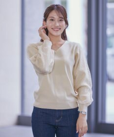 Tiaclasse L 【洗える】ドットチュールコンビニットトップス