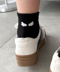 WEGO バック刺繍アンクルパイルソックス