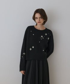 GRACE CONTINENTAL ビジューニットトップ