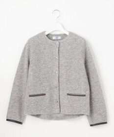 J.PRESS LADIES 【WEB限定】パイルジャージー ノーカラー ブルゾン