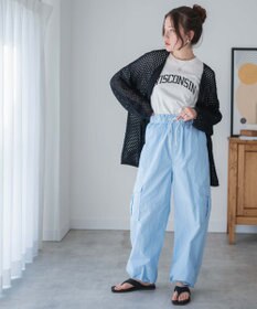 WEGO 【ウエストゴム】ナイロンイージーワイドカーゴパンツ