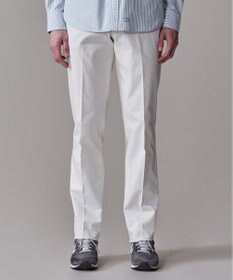 J.PRESS MEN 洗練されたデザインと機能性【ストレッチ】トリコチン ステムテーパード パンツ ホワイト系