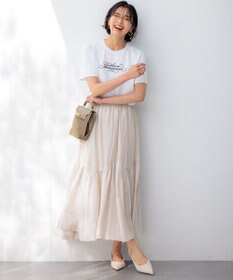 23区 【井波麻里衣さんコラボ】カリグラフィー 刺繍 Tシャツ