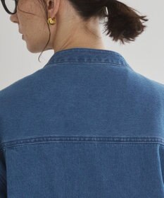 WEGO 【ANGIE VINTAGE】襟が選べる デニム チュニック シャツ （バンドカラー/レギュラーカラー）