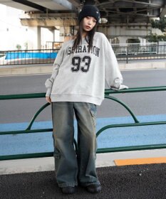 WEGO 【25年秋冬新作】2WAYグラフィックワンショルBIGスウェット