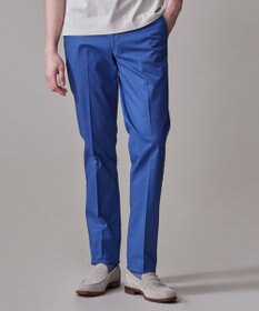 J.PRESS MEN 洗練されたデザインと機能性【ストレッチ】トリコチン ステムテーパード パンツ ブルー系