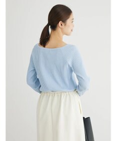 Green Parks 洗える　スクエアネックリブニットプルオーバー