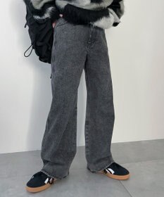 WEGO 【新色追加/美脚/XSSMLサイズ展開】ストレートデニムパンツ