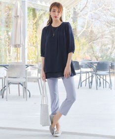 Tiaclasse L ラップ風ジョーゼットチュニック