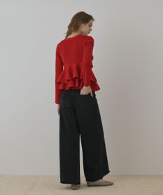 GRACE CONTINENTAL ペプラムニットカーディガン