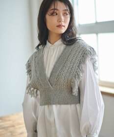 #Newans 【洗える】カシミヤブレンドバルキーデザインニットベスト