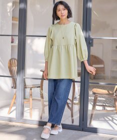 ANY サッカーパフスリーブブラウス