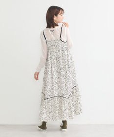 earth music&ecology 切替パイピングフラワーキャミワンピース