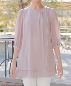 Tiaclasse L ラップ風ジョーゼットチュニック