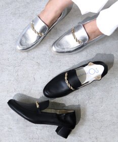 nouvelleRobe Oū 【本革・高反発】Spiral-bit loafers  ヒールローファー