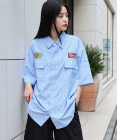 WEGO 【ユニセックス着用ITEM/MLサイズ展開】オックスフォードワッペンシャツ（SS）