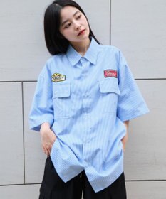 WEGO 【ユニセックス着用ITEM/MLサイズ展開】オックスフォードワッペンシャツ（SS）