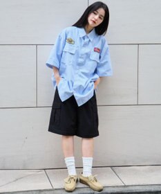 WEGO 【ユニセックス着用ITEM/MLサイズ展開】オックスフォードワッペンシャツ（SS）