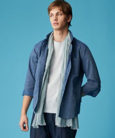 JOSEPH ABBOUD 【サスティナブル・７分袖】コットンリヨセルリネンコードストライプ シャツ