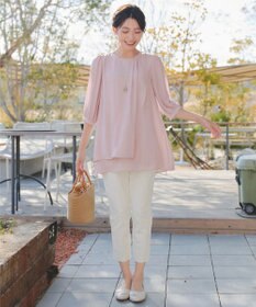 Tiaclasse L ラップ風ジョーゼットチュニック