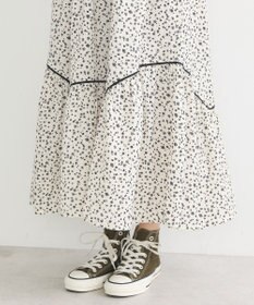 earth music&ecology 切替パイピングフラワーキャミワンピース