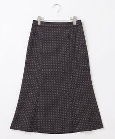 J.PRESS LADIES 【洗える】シュリンクデシン ジオメトリックプリント スカート