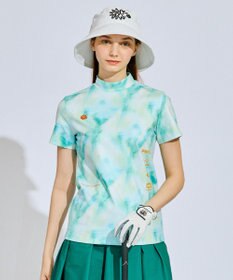 PW CIRCULUS 【吸水速乾  / UV遮蔽率99.5%  UVカット / ストレッチ】【WOMEN】タイダイ柄モックネックT ゴルフウェア レディース ブルー系5