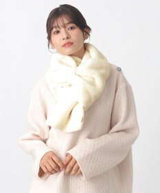 MOONBAT 【WEB限定ラッピング袋付】PAUL & JOE ACCESSOIRES フェイクファービッグリボンマフラー