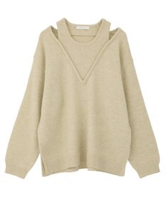 Green Parks フェイクレイヤードＶネックニットプルオーバー