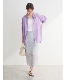 Green Parks ２ｗａｙ　メッシュ編みニットＩラインスカート（ペチ付き）