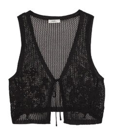 earth music&ecology フラワー刺繍メッシュベスト