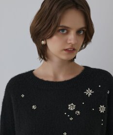 GRACE CONTINENTAL ビジューニットトップ