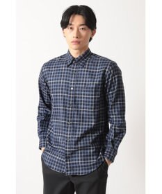 DAKS ウールチェック 隠しボタンダウンシャツ