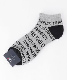 23区GOLF 【MEN】ロゴ総柄ハーフソックス ライトグレー系