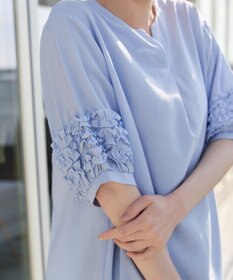 Tiaclasse L フリル付きパフスリーブチュニック