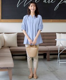 Tiaclasse L フリル付きパフスリーブチュニック
