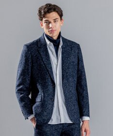 JOSEPH HOMME ROMA TWEED JERSEY JACKET
