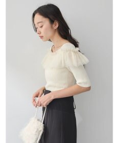 earth music&ecology デコルテチュールニットプルオーバー