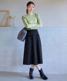 Tiaclasse L ベロアラインツイードスカート