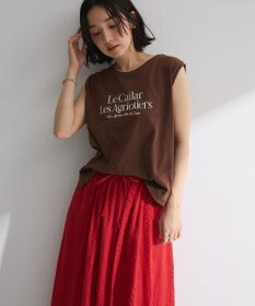 Green Parks ノースリーブフェミニンロゴプルオーバー