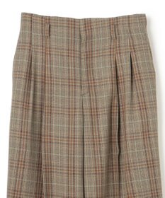 BEIGE， SELMA / チェックウールハイウエストタックパンツ
