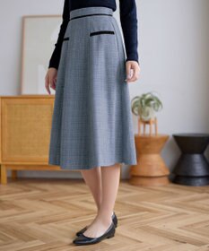 Tiaclasse L ベロアラインツイードスカート