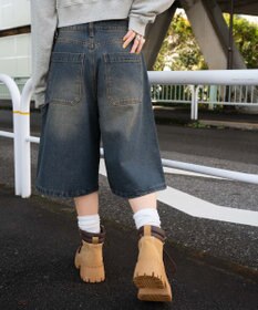 WEGO ウエストドロストダブルニーバギーハーフパンツ