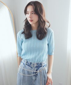 earth music&ecology 透かしニットプルオーバー